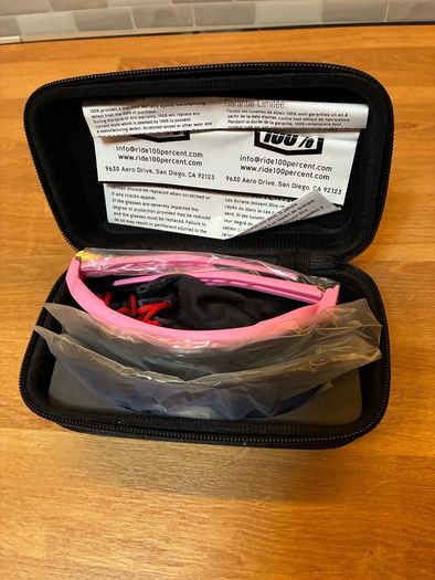 100percent Pink Cycling Sunglasses with 3 Interchangeable Lenses