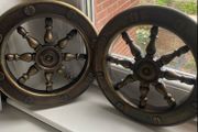 Vintage Brass Effect Steeting Wheel Display Set