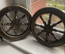 Vintage Brass Effect Steering Wheel Display Set