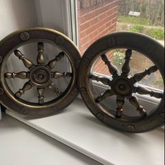 Vintage Brass Effect Steering Wheel Display Set