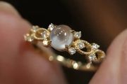 Moonstone Crystal Gold Tone Ring