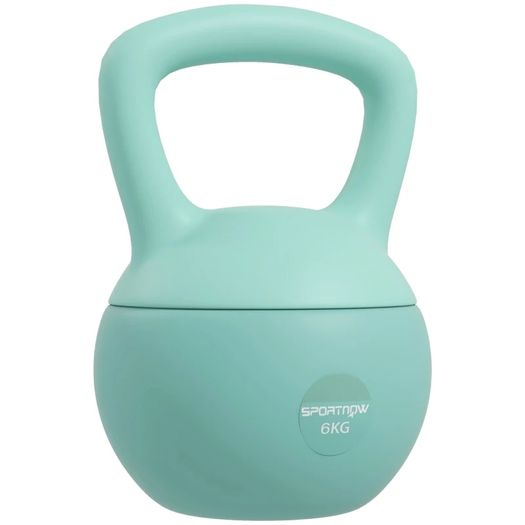 Kettlebell 6 kg with non-slip handle for fitness, strength training & cardio, 19 x 19 x 28 cm green
