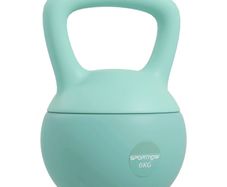 Kettlebell 6 kg with non-slip handle for fitness, strength training & cardio, 19 x 19 x 28 cm green