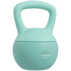 Kettlebell 6 kg with non-slip handle for fitness, strength training & cardio, 19 x 19 x 28 cm green