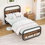 3ft Single Bed Frame with Headboard,Oval-Shaped Image 3