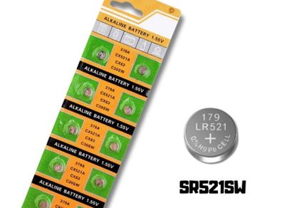 T&E AG0 LR521 379 SR521SW batteries 10pcs