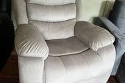 Single Chair Fabric Recliner Sofa - brown