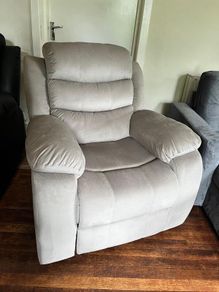 Single Chair Fabric Recliner Sofa Brown