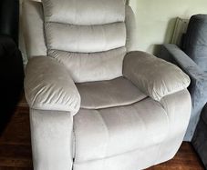 Single Chair Fabric Recliner Sofa Brown