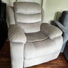 Single Chair Fabric Recliner Sofa Brown