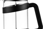 Caf Ole Style Cafetiere, 350ml 1 Cup Plastic and Glass French Press Coffee Maker Matt Black