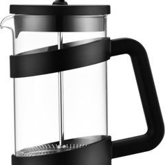 Caf Ole Style Cafetiere, 350ml 1 Cup Plastic and Glass French Press Coffee Maker Matt Black