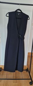 Ted Baker Black Wrap Tailored Midi Dress Size 2 UK 10