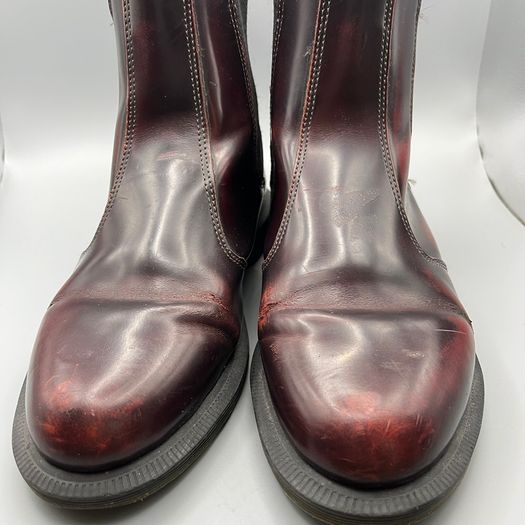 Women's DR MARTENS Flora Genuine Leather Chelsea Ankle Boots UK 5 EU 38 Cherry