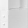 Narrow Bathroom storage cabinet  with drawers classic white Image 2