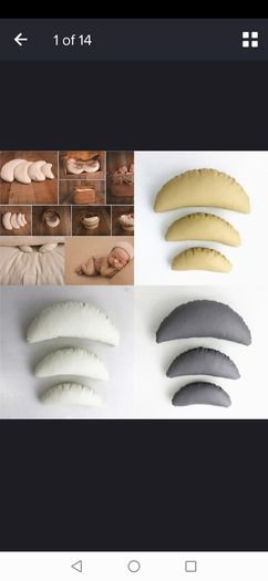 Crescent shaped pillows for newborn photoshoots