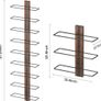 Wall Wine Rack for 9 Bottles, Metal Black & Wood Look - Hanging for Wall Mounting, Bottle Rack for Wine Image 2
