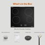 4 Burner Electric Ceramic Hob, 6000W Built-in Electric Hob, 9 Power Levels, Timer, Child Lock, Pause Function, Residual Heat Indicator, Hardwired Image 8