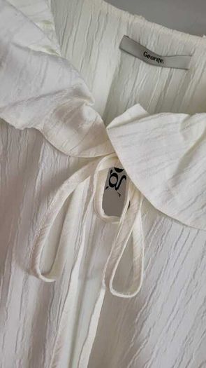 George ivory wide frill collar blouse Sz 12 - Bnwt Rrp 16 Sterling