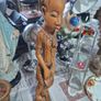 Beautiful Old Large Hand Carved Wooden African Drummer Statue Postage available or Collection Image 2