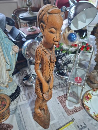 Beautiful Old Large Hand Carved Wooden African Drummer Statue Postage available or Collection