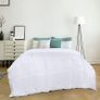 Lightweight 4.5 Tog Duvet with Corner Tabs - Microfiber Soft Summer Duvet - Box Stitched Down Alternative Quilt (Double, White) Image 2