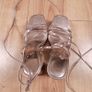 Zara Rose Gold Metallic Strappy Lace-Up Platform Block Heels 7UK/40EU Image 9