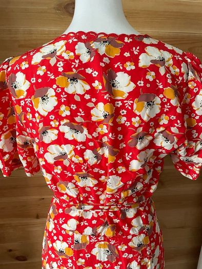 dress mini & Other Stories Printed Scallop Wrap Mini Dress Women's Red Floral size 10
