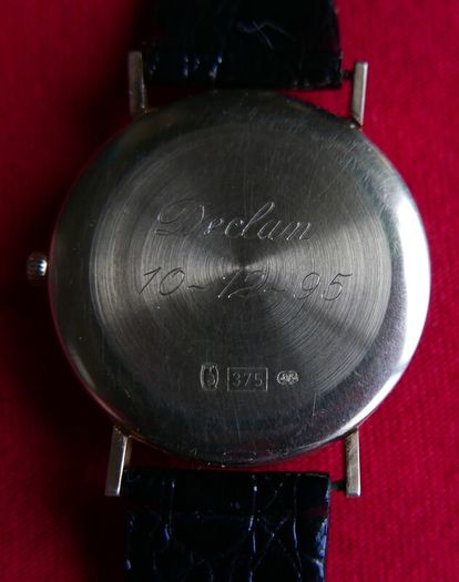 Rjw 9ct Gold 375 Cased Mens Swiss Made Wristwatch (works Perfectly)