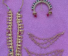 Stunning Traditional Indian Gold-Tone Jewelry Set (3-Piece) New without tags