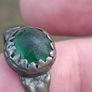 Medieval Nomad Green Garnet Bronze Ring 9th-13th AD Image 2