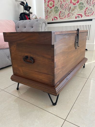 Rustic storage chest coffee table