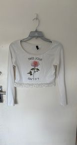 H&M divided flower crop top