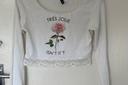 H&amp;M divided flower crop top