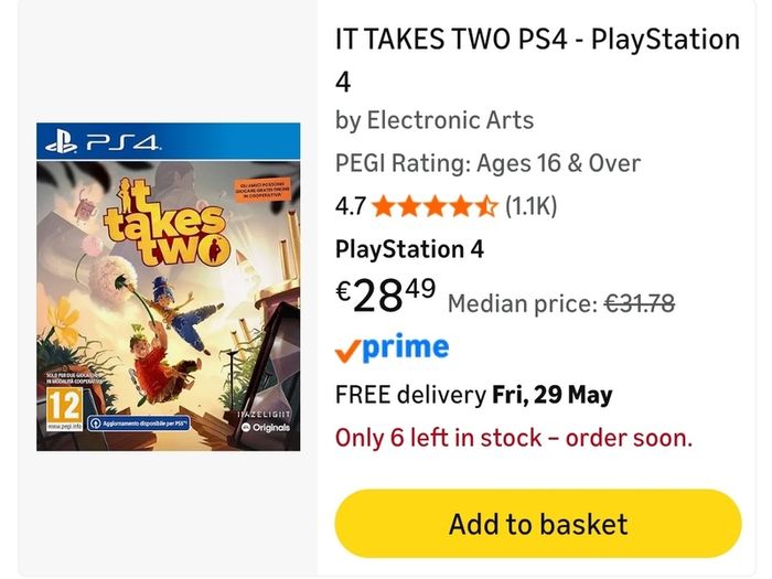 It Takes Two ps4 with ps5 upgrade