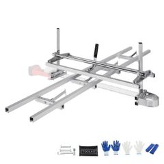 Chainsaw Mill and Rail Mill Guide System, Portable Sawmill 36 cm-91 cm Guide Bar, 2.74 m Aluminum Saw Milling Rail Guide with Chainsaw Planking