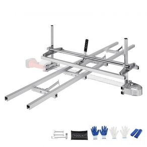 Chainsaw Mill and Rail Mill Guide System, Portable Sawmill 36 cm-91 cm Guide Bar, 2.74 m Aluminum Saw Milling Rail Guide with Chainsaw Planking