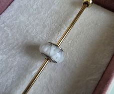 Pandora charm white murano glass excellent condition,hallmarked