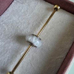 Pandora charm white murano glass excellent condition,hallmarked