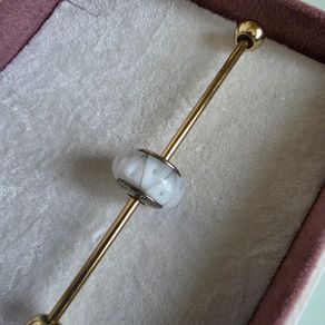 Pandora charm white murano glass excellent condition,hallmarked