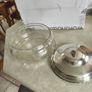 Beautiful Antique  Silver Plated Lided Glass Salad Bowl Or Fresh Fruit Salad Image 6
