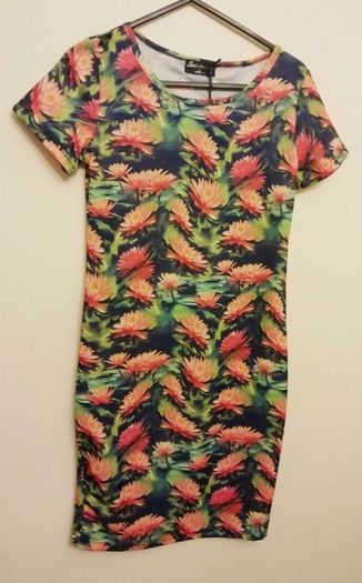 Indulgence London Bodycon Lotus Flower Dress UK10 New With Tags Floral Payment By REVOLUT or PAYPAL