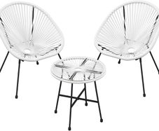 _Garden Furniture Set 3 Piece Garden Furniture Set Poly Rattan Lounge