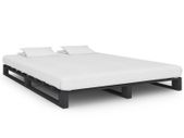 Pallet Bed Frame Grey Solid Pine Wood 140x200 cm