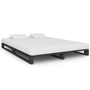 Pallet Bed Frame Grey Solid Pine Wood 140x200 cm