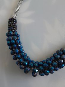Shimmering Blue Beaded Necklace