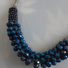 Shimmering Blue Beaded Necklace
