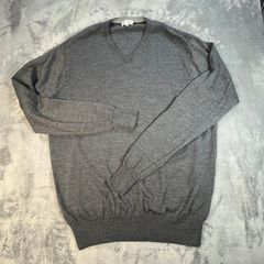Peter Millar Sweater Mens L Grey V Neck Merino Wool Silk Blend Pullover - Golf