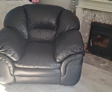 armchair black leather. Very comfortable