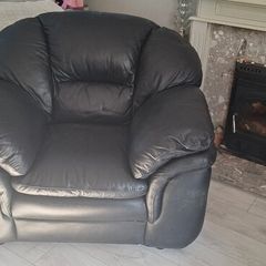 armchair black leather. Very comfortable